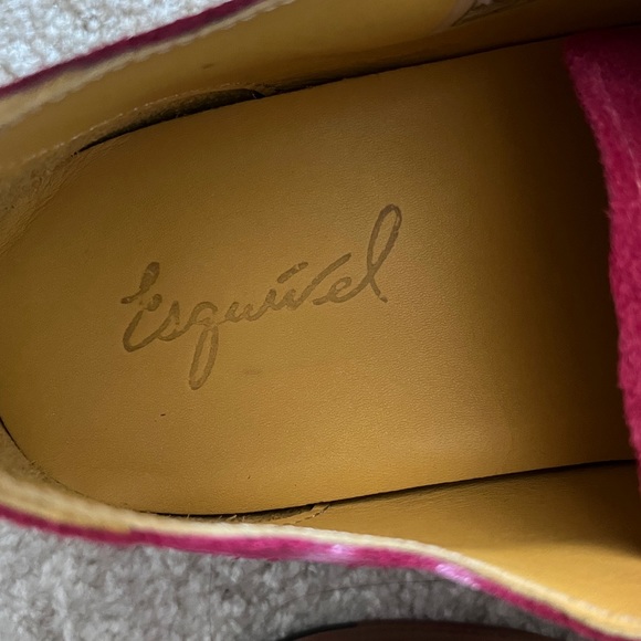 Collectable Esquivel Hand Painted Wingtip-Fuchsia Oxford Shoes 8 - Picture 7 of 14